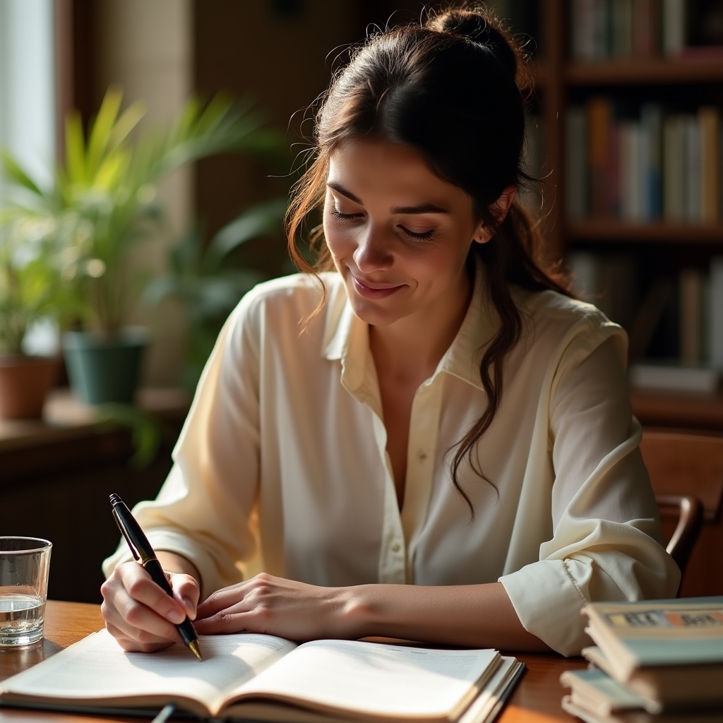 Sesión de escritura profesional en el taller